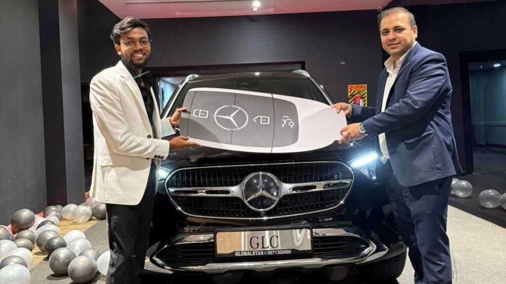 Manoj Dey taking delivery of Mercedes